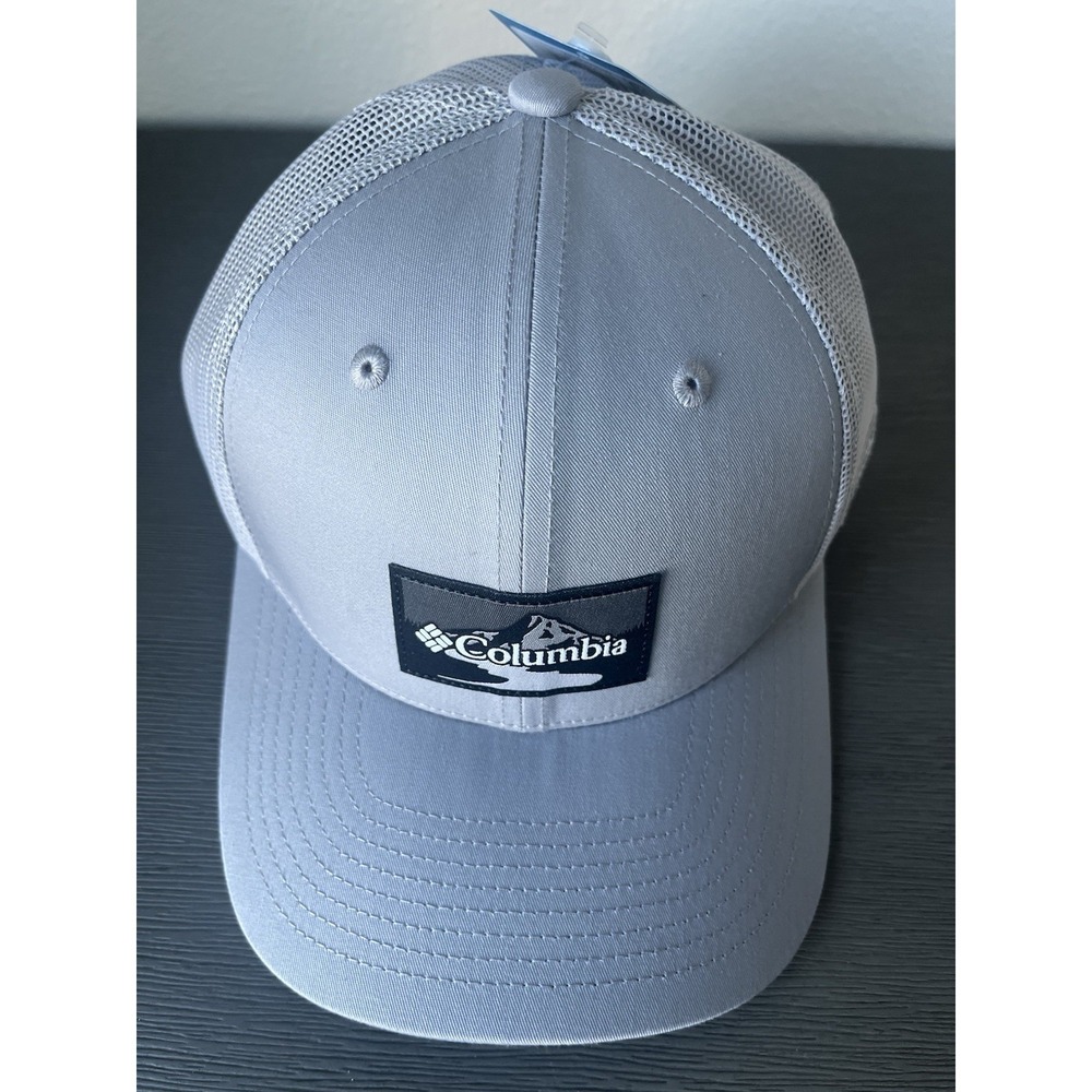 Columbia Unisex Mesh Flexfit Hat Cap Peak2River One Size Gray NWT